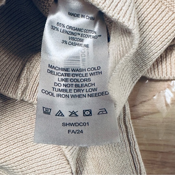 NWT QUINCE Lightweight Cotton Cashmere LinkStitch Dolman Sweater Oatmeal XL 2408 - Picture 6 of 12